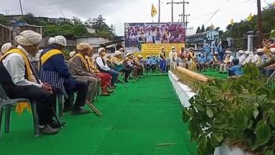 Priests and elders of Seiñ Raij consecrating the Sacred Log at Pohsawiar locality in Jowai in Meghalaya. Photo- Courtesy- MS S. POHTHMI Priests and elders of Seiñ Raij consecrating the Sacred Log at Pohsawiar locality in Jowai in Meghalaya. Photo- Courtesy- MS S. POHTHMI