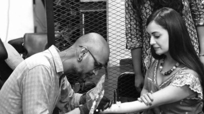 Dia Mirza: Dia got inked for the first time in 2019. "My Tattoo reads - आज़ाद - because we are all Born #free," Mirza explained on social media. (Instagram/@diamirzaofficial)