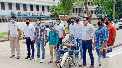 One of the suspects was shot in the leg during the exchange of fire between them and the raiding team. (Sourced)