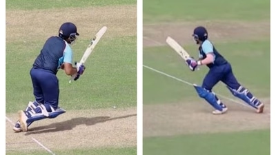 Prithvi Shaw in action. (Screengrab)