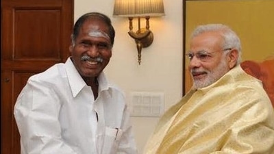 Puducherry CM N Rangasamy with PM Narendra Modi (File Photo)