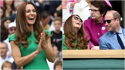 Kate Middleton is a vision in green midi dress with Prince William at Wimbledon (Instagram/@the_mountbatten_windsors) Kate Middleton is a vision in green midi dress with Prince William at Wimbledon (Instagram/@the_mountbatten_windsors)