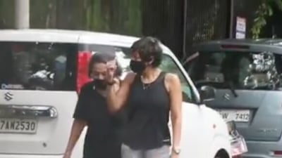 Mandira Bedi was seen during her morning walk. Mandira Bedi was seen during her morning walk.