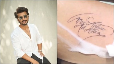 Arjun Kapoor: The 'Ishaqzaade' actor has a tattoo on his right wrist dedicated to his mother who passed away after battling cancer on March 25, 2012. (Instagram/@arjunkapoor)