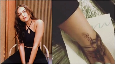 Sonakshi Sinha: The 'Dabangg' actor has a tattoo around her left ankle which she got in Budapest while shooting for 'Force 2.' (Instagram/@aslisona)