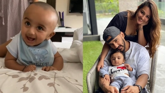 Anita Hassanandani and Rohit Reddy's son Aaravv learns to crawl.