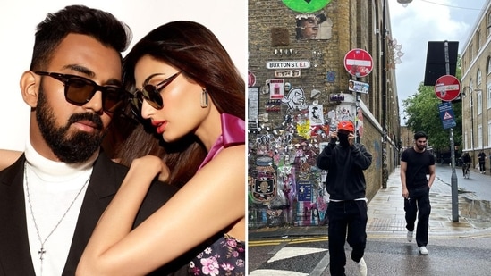 KL Rahul, rumoured to be dating Athiya Shetty, shared pictures with her brother Ahan Shetty from London.