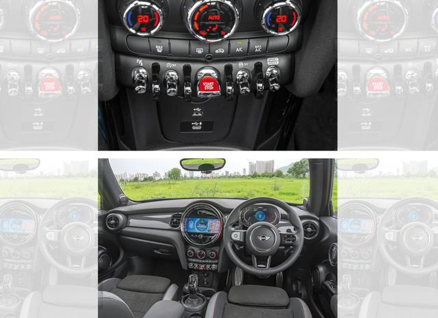 The cabin in this JCW model is similar, with new upholstery colours and more equipment The cabin in this JCW model is similar, with new upholstery colours and more equipment