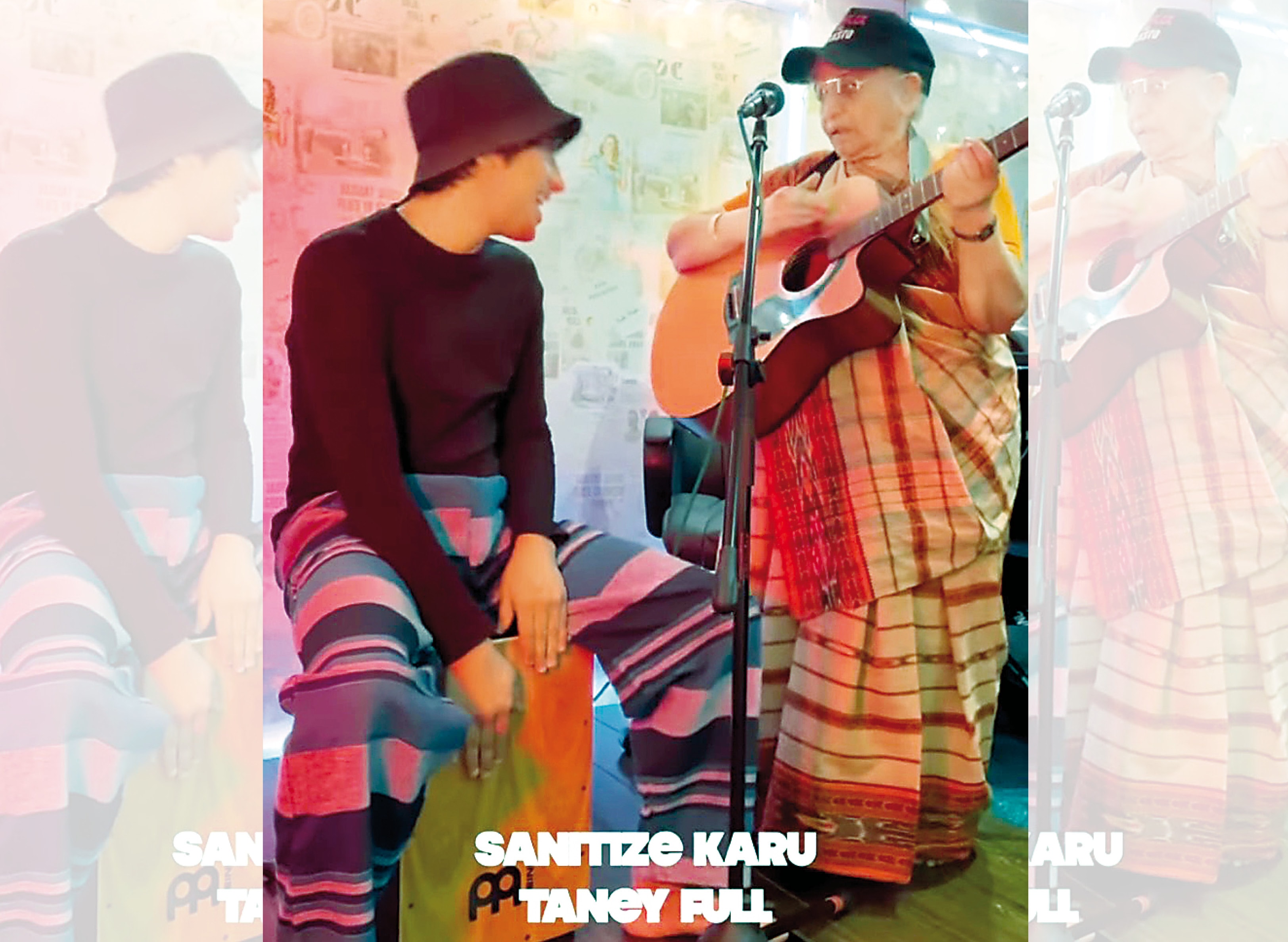A week before recording the song (above) at a studio owned by a friend of Viraj’s, Bhanuben practised the song late into the night A week before recording the song (above) at a studio owned by a friend of Viraj’s, Bhanuben practised the song late into the night