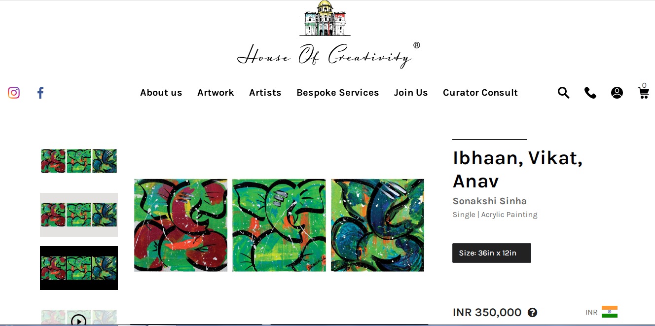 Sonakshi Sinha's Ibhaan, Vikat, Anav acrylic painting at House of Creativity (houseofcreativity.in)