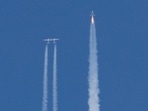 Richard Branson's trip upstaged rival astro-tourism venture Blue Origin founded by Jeff Bezos. In picture - Virgin Galactic's passenger rocket plane VSS Unity.