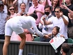 Novak Djokovic gives young fan his racquet after Wimbledon win, reacts to viral video on social media.(TWITTER/WIMBLEDON) Novak Djokovic gives young fan his racquet after Wimbledon win, reacts to viral video on social media.(TWITTER/WIMBLEDON)