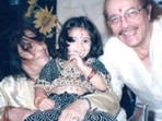 Ananya Panday with her grandparents. 