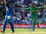 Pakistan pacer Junaid Khan (R) celebrates a wicket during ICC Champions Trophy 2017 final(Twitter) Pakistan pacer Junaid Khan (R) celebrates a wicket during ICC Champions Trophy 2017 final(Twitter)