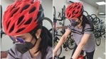 Tamil actor Trisha Krishnan shared a picture of her cycle. Tamil actor Trisha Krishnan shared a picture of her cycle.