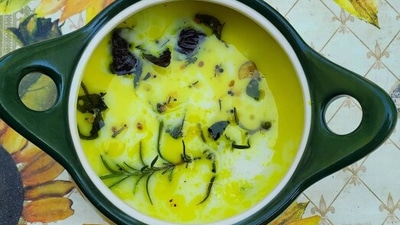 Pulissery: This is a spiced buttermilk curry with a coconut base and is loaded with spices. (Instagram/@lazymom_cooks)