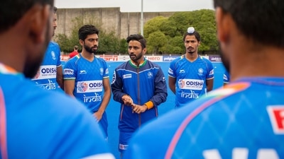 India hockey captain Manpreet Singh with the team. (Hockey India) India hockey captain Manpreet Singh with the team. (Hockey India)
