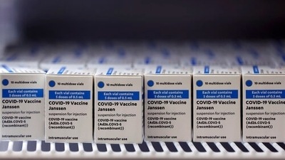 Boxes of Corona vaccine from the US pharmaceutical company Johnson and Johnson storages. (AP file photo) Boxes of Corona vaccine from the US pharmaceutical company Johnson and Johnson storages. (AP file photo)