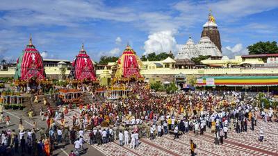 During Rath Yatra on Monday, the three chariots Nandighosh, Taladwaja and Darpadalana were pulled from Jagannath temple to Gundicha temple, 2.5km away , by around 1,500 priests, who have already tested negative for Covid-19 via RT-PCR. (PTI) During Rath Yatra on Monday, the three chariots Nandighosh, Taladwaja and Darpadalana were pulled from Jagannath temple to Gundicha temple, 2.5km away , by around 1,500 priests, who have already tested negative for Covid-19 via RT-PCR. (PTI)