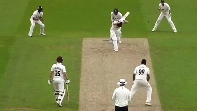 Ravichandran Ashwin picks up his first wicket for Surrey (Twitter)