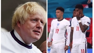 British Prime Minister Boris Johnson condemns racial attack on England players after Euro 2020 final loss against Italy. (HT Collage) British Prime Minister Boris Johnson condemns racial attack on England players after Euro 2020 final loss against Italy. (HT Collage)