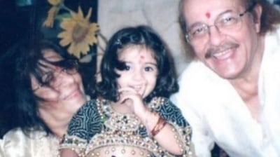 Ananya Panday with her grandparents.