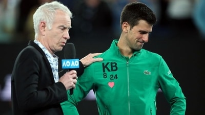 Tennis legend John McEnroe (left) makes huge prediction about Novak Djokovic's Grand Slam tally. (REUTERS)
