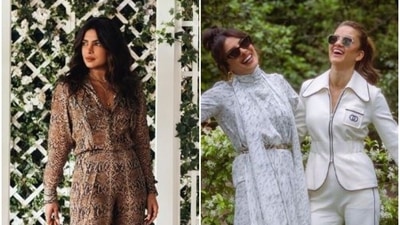 Priyanka Chopra enjoyed tennis action at Wimbledon over the finals weekend.