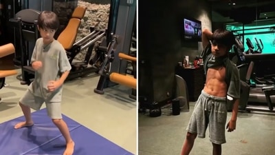 Shamita Shetty shared a video of her nephew Viaan Raj Kundra working out. Shamita Shetty shared a video of her nephew Viaan Raj Kundra working out.