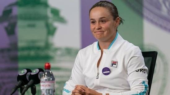 Tennis - Wimbledon - All England Lawn Tennis and Croquet Club, London, Britain - July 10, 2021 Australia's Ashleigh Barty during a press conference after winning the women's singles final against Czech Republic's Karolina Pliskova Pool via REUTERS/Joe Toth(REUTERS)