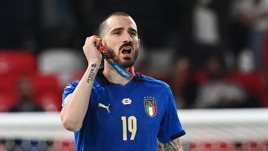 'It's coming to Rome'- Veteran Leonardo Bonucci trolled the England fans with a passionate chant after Euro 2020 final win.(REUTERS)