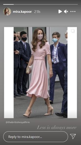 Mira Rajput shared a post on Kate Middleton.