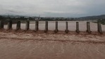 A view of the flooded Tawi river after heavy rain in Jammu on Monday. (PTI) A view of the flooded Tawi river after heavy rain in Jammu on Monday. (PTI)