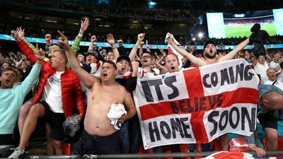 England fans. (Pool via REUTERS)