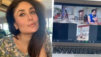 Kareena Kapoor works out with cousin Armaan Jain. Kareena Kapoor works out with cousin Armaan Jain.