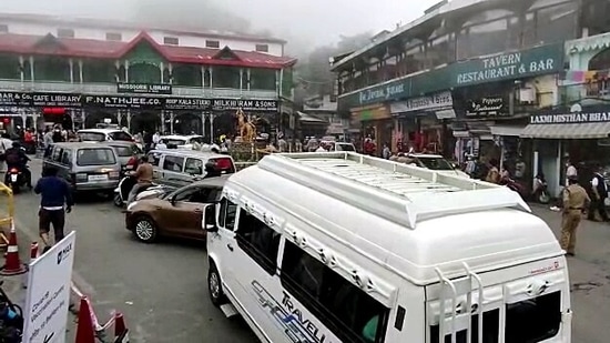 The Uttarakhand government has tightened the Covid curbs after rush of tourists in Mussoorie and Nainital.(ANI Photo)