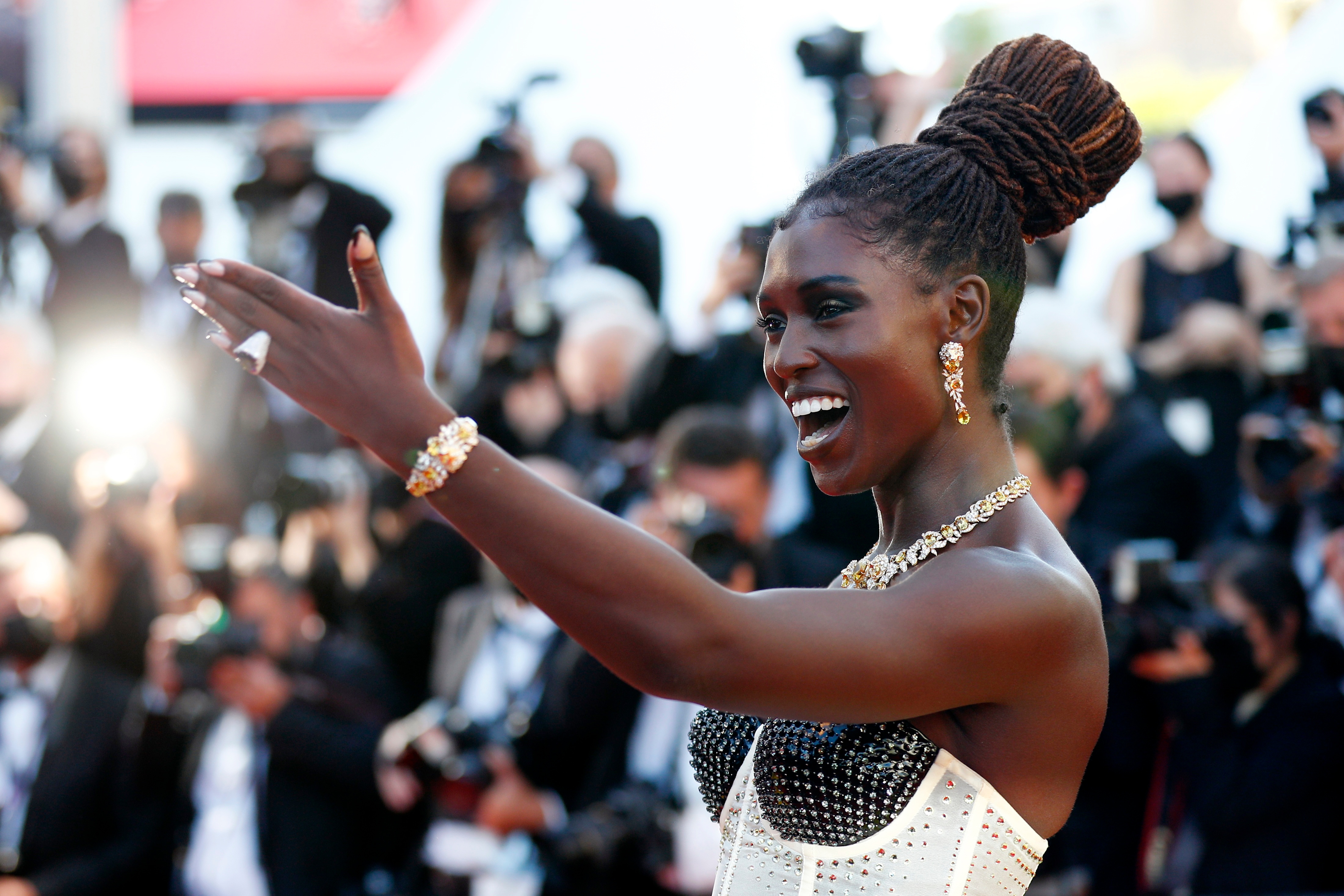Jodie Turner-Smith at Cannes 2021. (REUTERS)