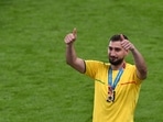 Italy's Gianluigi Donnarumma celebrates after winning Euro 2020