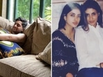 Shweta Bachchan with her children--son Agastya Nanda and daughter Navya Naveli Nanda. Shweta Bachchan with her children--son Agastya Nanda and daughter Navya Naveli Nanda.