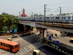 The Tughlakabad-Aerocity corridor of Delhi Metro came under the environmental scanner early this year when permission documents submitted before the forest department revealed the Metro’s plan to take this section from within the Ridge.(PTI file photo) The Tughlakabad-Aerocity corridor of Delhi Metro came under the environmental scanner early this year when permission documents submitted before the forest department revealed the Metro’s plan to take this section from within the Ridge.(PTI file photo)