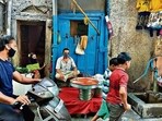 Nafees Khan runs a sherbet stand in Old Delhi’s Gali Suiwallan.(HT Photo)