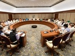 Prime Minister Narendra Modi chairs the first in-person Union Cabinet meeting since April 2020, in New Delhi on Thursday.(PTI) Prime Minister Narendra Modi chairs the first in-person Union Cabinet meeting since April 2020, in New Delhi on Thursday.(PTI)