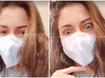 Anushka Sharma posed in a mask. Anushka Sharma posed in a mask.