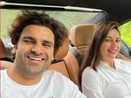 Divyanaka Tripathi and Vivek Dahiya, who are on a road trip to celebrate their wedding anniversary, were stranded at a petrol pump for six hours.
