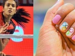 PV Sindhu flaunts Olympic rings on her nails PV Sindhu flaunts Olympic rings on her nails