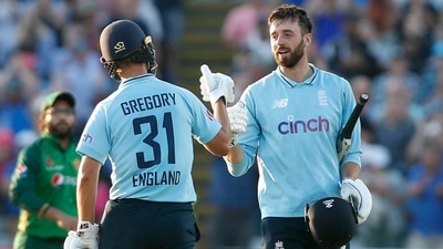 England's James Vince celebrates his century (Action Images via Reuters)