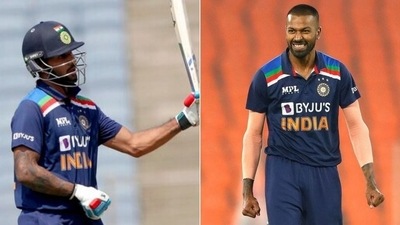 Shikhar Dhawan (L) was named India captain for Sri Lanka tour and not all-rounder Hardik Pandya (R) (HT Collage)