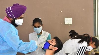 Delhi health minister Satyendar Jain on Tuesday said that the administration has just over 168,000 doses of Covid-19 vaccine left in stock. (Gurpreet Singh/HT) Delhi health minister Satyendar Jain on Tuesday said that the administration has just over 168,000 doses of Covid-19 vaccine left in stock. (Gurpreet Singh/HT)