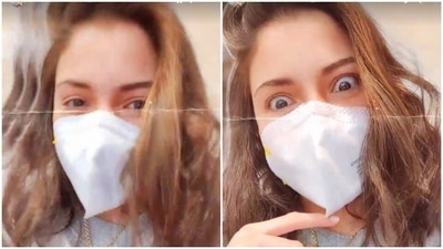 Anushka Sharma posed in a mask. Anushka Sharma posed in a mask.