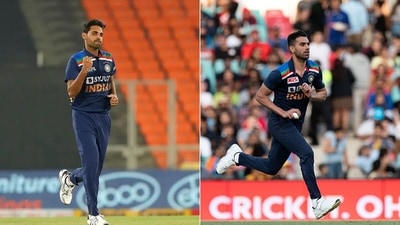 Bhuvneshwar Kumar (L) and Deepak Chahar. (BCCI/Getty) Bhuvneshwar Kumar (L) and Deepak Chahar. (BCCI/Getty)